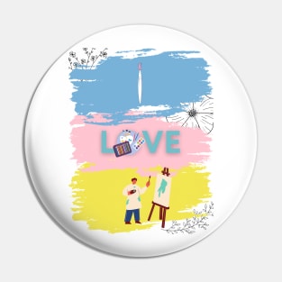 I love Art Art Lover Pin