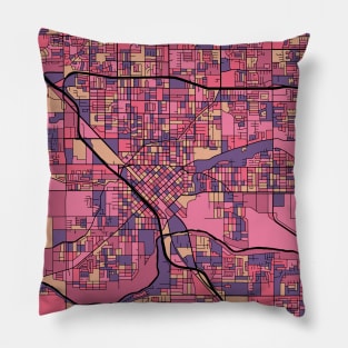 Modesto Map Pattern in Purple & Pink Pillow