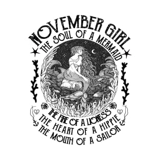 November Girl The Soul Of A Mermaid T-Shirt