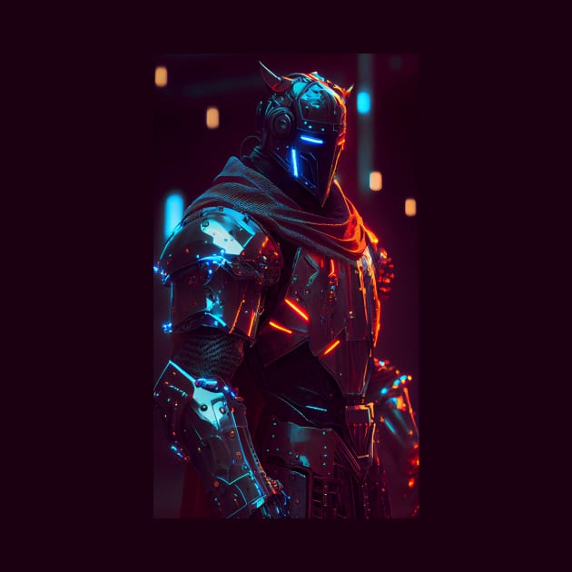 Cyberpunk Crusader Knight by UVCottage