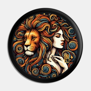 ZODIAC Leo - Astrological LEO - LEO - ZODIAC sign - Van Gogh style - 28 Pin