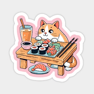 Cat-Eating-Sushi Magnet