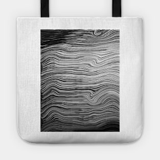 Black and white ripple effect Tote