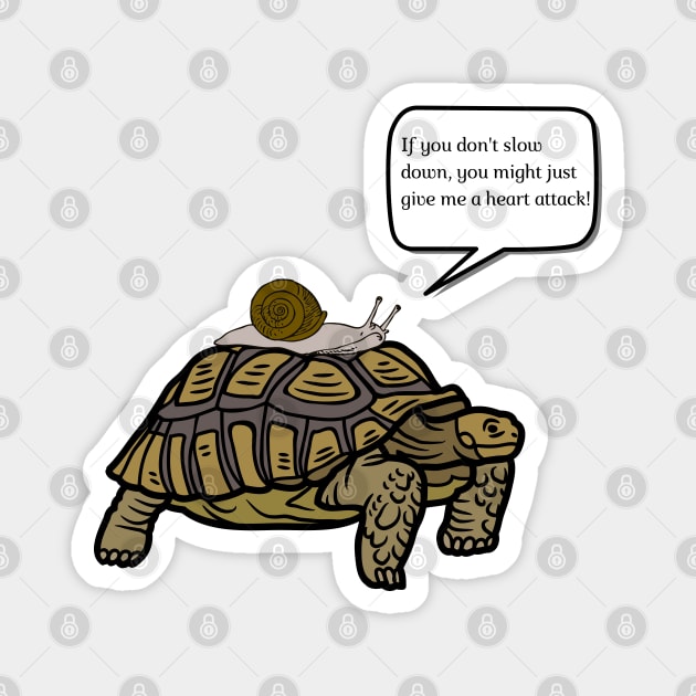 Slow & Slower: the Tortoise & the Snail Magnet by firstsapling@gmail.com