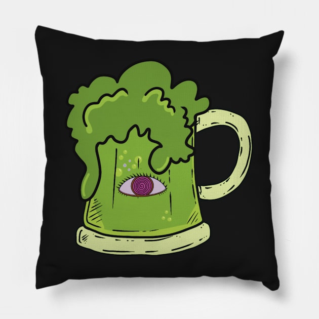 Green Magic Tankard RPG Pillow by Fuineryn