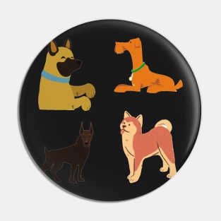 Dog 4 pk Stickers Collection Pin