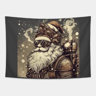 Steampunk Winter Santa Claus Tapestry