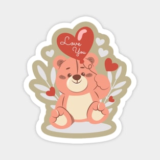 Bear Valentines Day a Couple Matching Hug Dealer Magnet