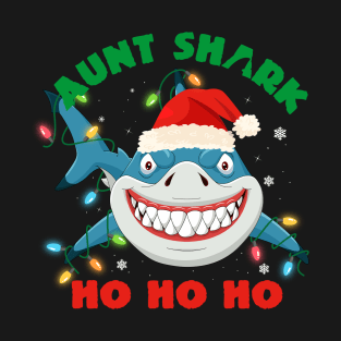 Aunt Shark Ho Ho Ho Christmas T-Shirt