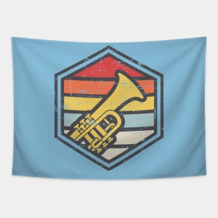 Retro Badge Trumpet Light Tapestry