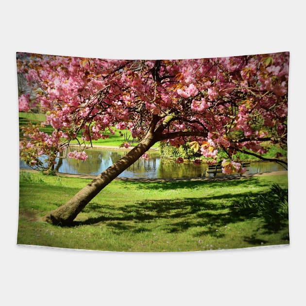 An English Landscaped Park in Spring Tapestry by JonDelorme