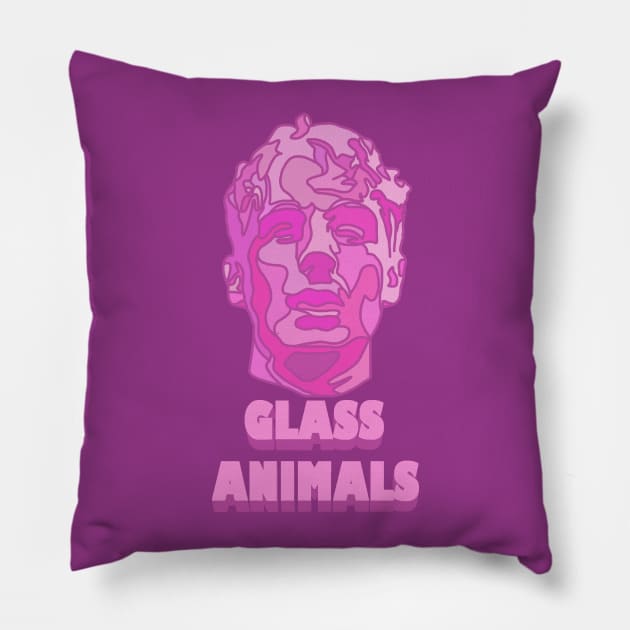 Glass Animals Raspberry Soda (Head and Logo) Pillow by SpareFilm