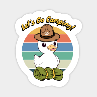 Funny duck Wants to go Camping Magnet