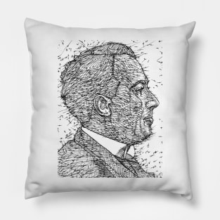 ANTONIO MACHADO ink portrait Pillow