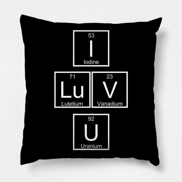 Chemistry Science Elements I LuV U Pillow by Zeeph