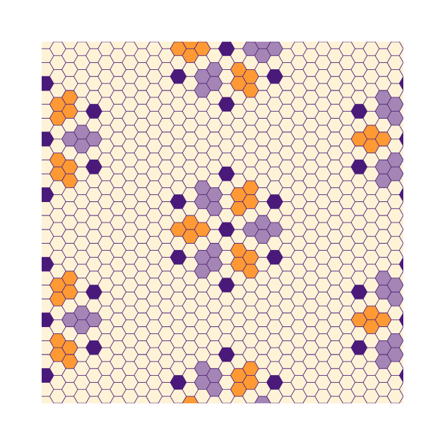 Purple Hexy Tiles by Carolina Díaz