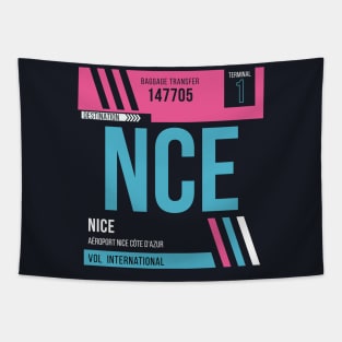 Nice (NCE) Airport Code Baggage Tag A Tapestry