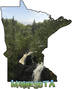 Minnesota Outline (Devil's Kettle in Judge Magney State Park) Magnet