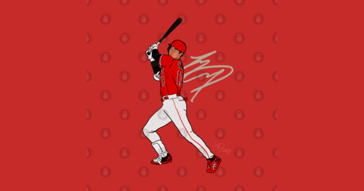 Shohei Ohtani Illustration By Cousscards Shohei Ohtani Pillow