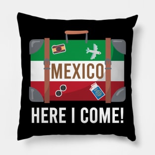 I love Mexico. Mexico flag suitcase travel design Pillow