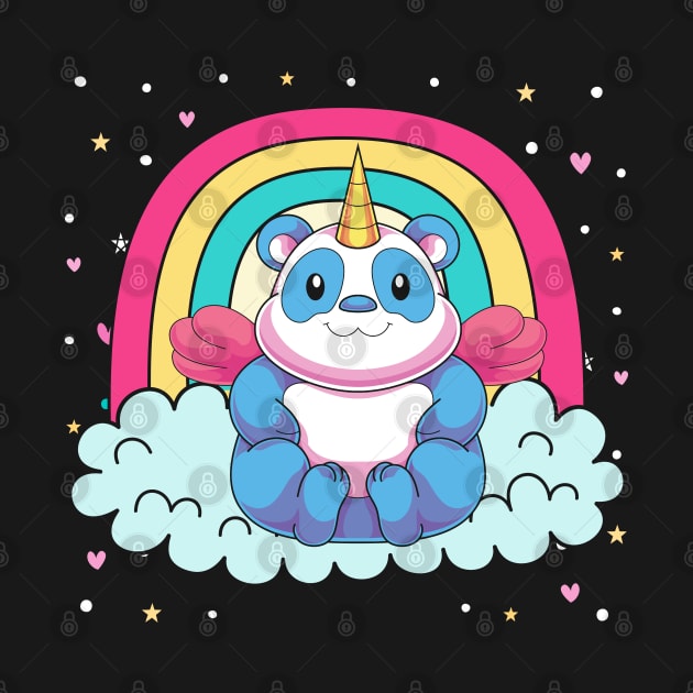 Unicorn Cute Panda Rainbow Magical Pandacorn Fantasy Animal by ShirtsShirtsndmoreShirts