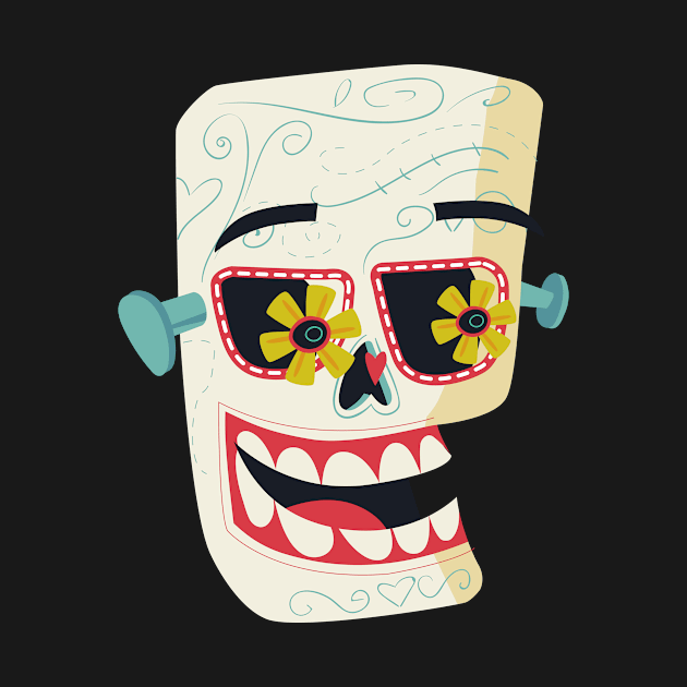 Frankenstein's sugar skull by NiceIO