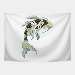 The great Japanese Koi Fish 2 - Yabisan - vector art Tapestry