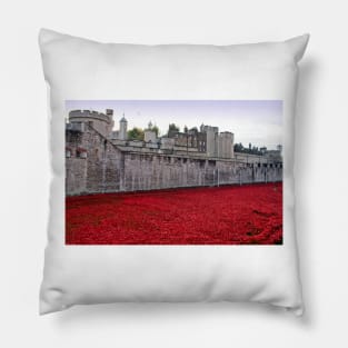 Tower of London Red Poppy Pillow