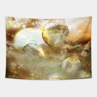 golden fantasy world Tapestry