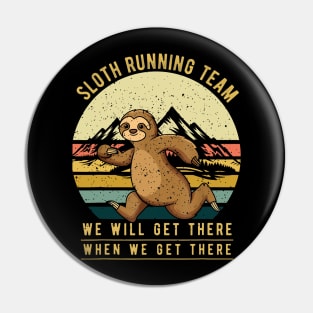 Sloth Running Team Shirt - Retro Vintage Sloth TShirt Pin