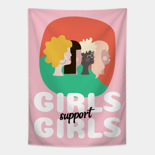 girls support girls Tapestry by WOAT