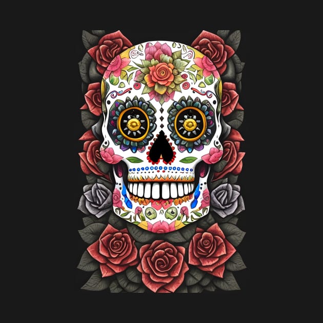 Colorful Sugar Skull Art - Celebrating Mexican Tradition by ImaginativeInkPOD