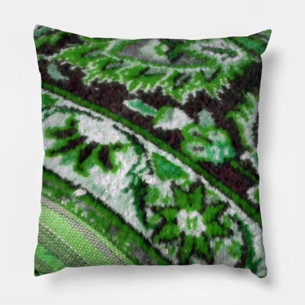 green flower pattern, floral designs, minimal art, abstract art, floral pattern, antique rug photo , For custom orders please DM me. Pillow by Hadigheh-art