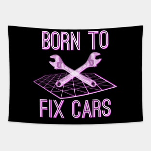 Born to Fix Cars Tapestry