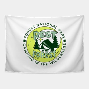 Forest camping Tapestry