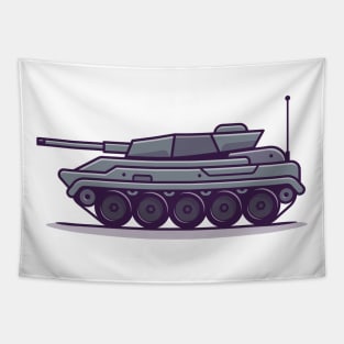 Tank Vehicle Cartoon Illustration Tapestry