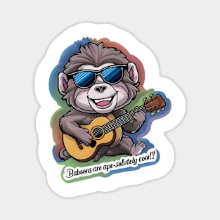 Funky Baboon Shredding Strings Magnet