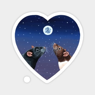 Heart Rats Moonlight Scene Magnet