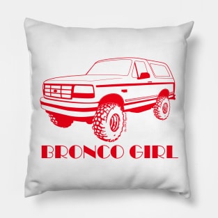 Bronco Girl 1992-1996 Red Print Pillow