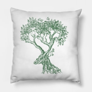 Mystic Antlers of the Forest (Dark Green) Pillow