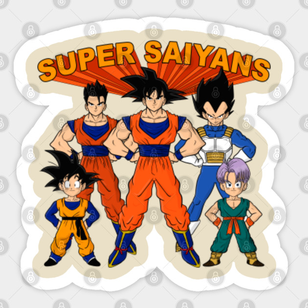 Super Saiyans Dragon Ball Sticker Teepublic