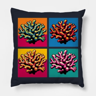 Pop Corals Art - Trendy Marine Life Pillow