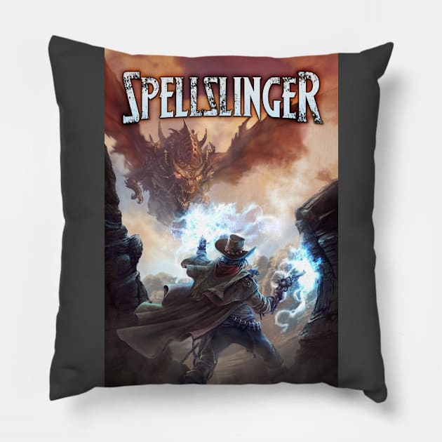 Spellslinger - Wild Weird West Design Pillow by Joseph J Bailey Author Designs