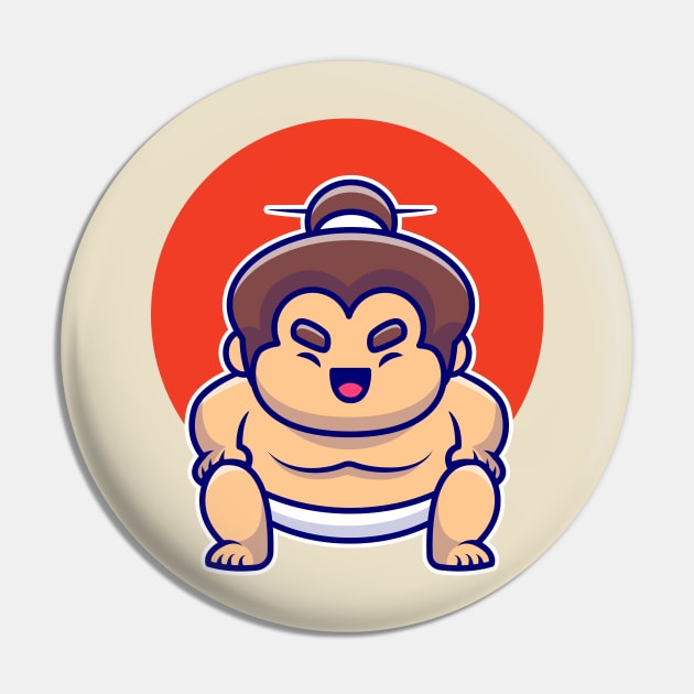 Male Sumo Wrestler Cartoon Pin by Catalyst Labs