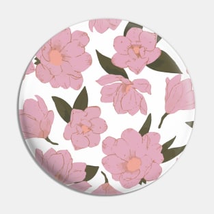 Cold pink magnolias pattern Pin