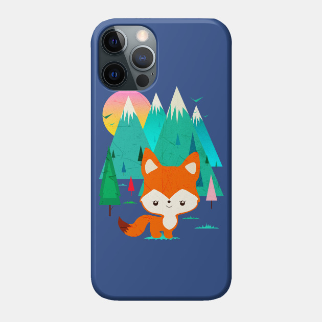 Walking Cute baby Fox - Digital - Phone Case