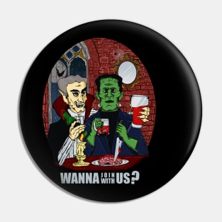 Halloween Party Mr. Dracula and Frankenstein Pin