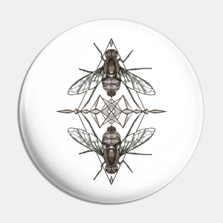 Tiger Bee Fly Pin