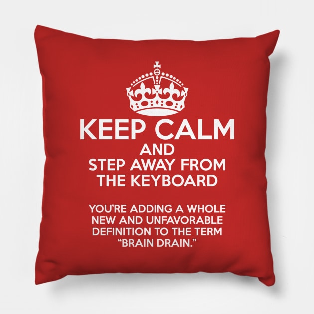 Keep Calm and Stay Away from the Keyboard Pillow by DaleMettam