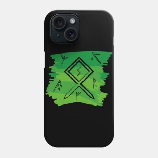 Celtic Green Paint Runes Norse Mythology Asatru Phone Case